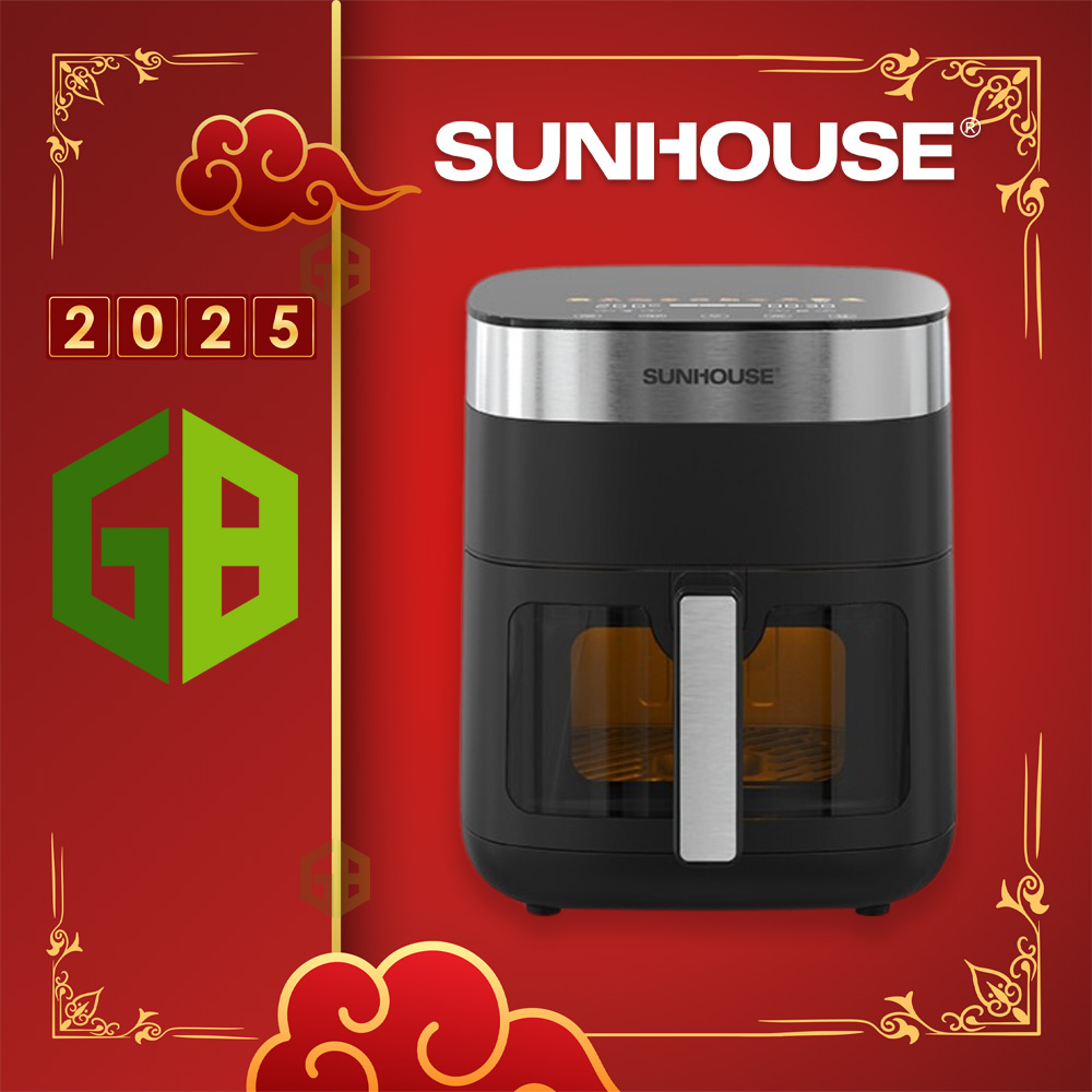 Nồi chiên không dầu 6.5L Sunhouse Mama SHD4092- Gia nhiệt kép - Cảm ứng - Cửa khoang chiên trong suốt, dễ quan sát - Hàng chính hãng