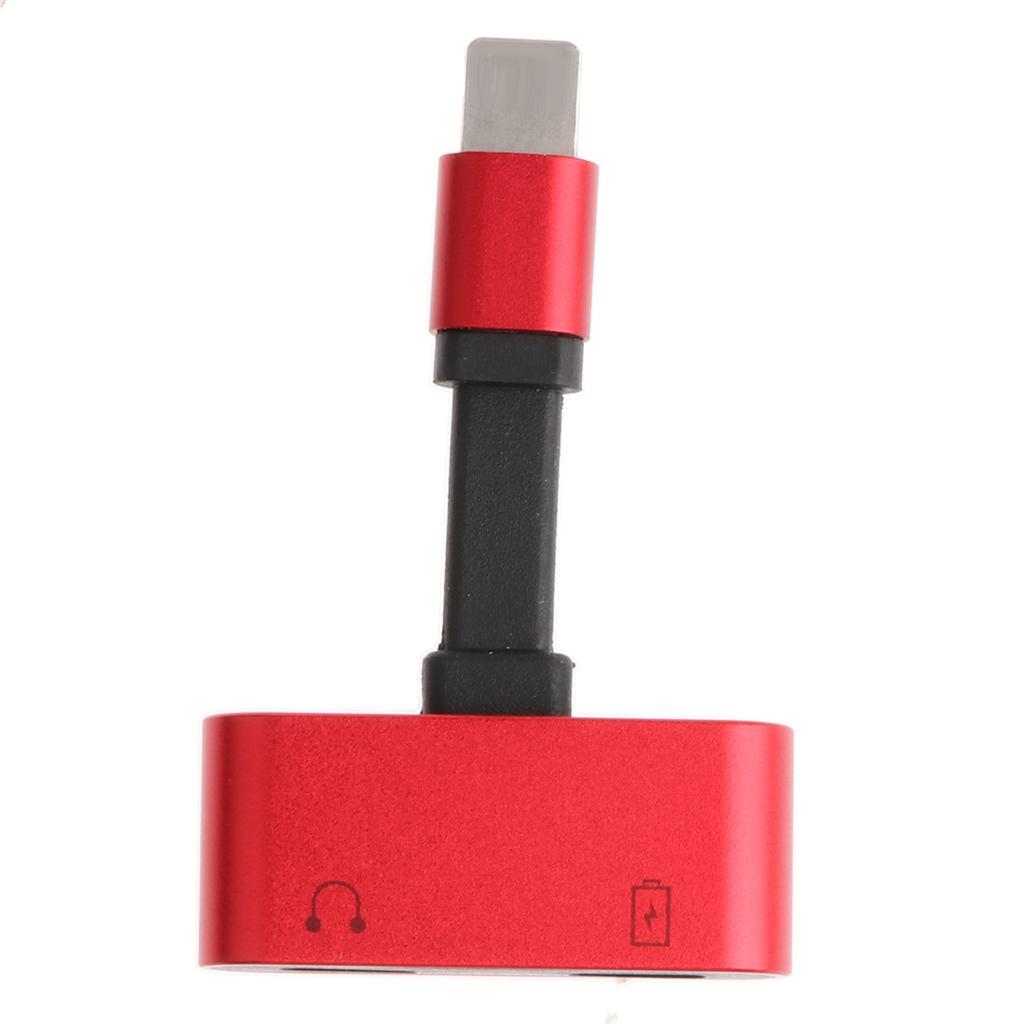Dual Headphone Jack Audio Charge Adapter For IPhone 7 8 8Plus