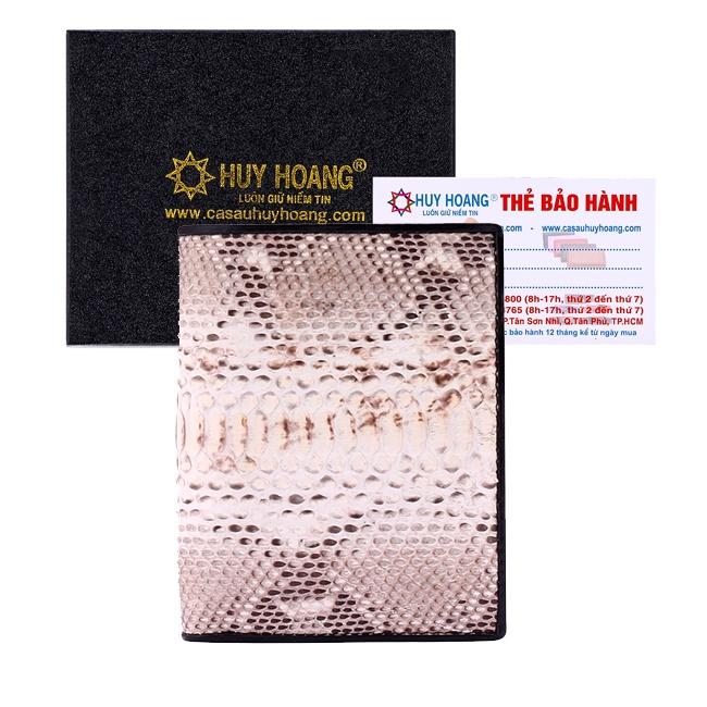 HC2304-05-06 - Ví nam Huy Hoàng da trăn kiểu đứng màu đen, nâu, da nguyên thủy