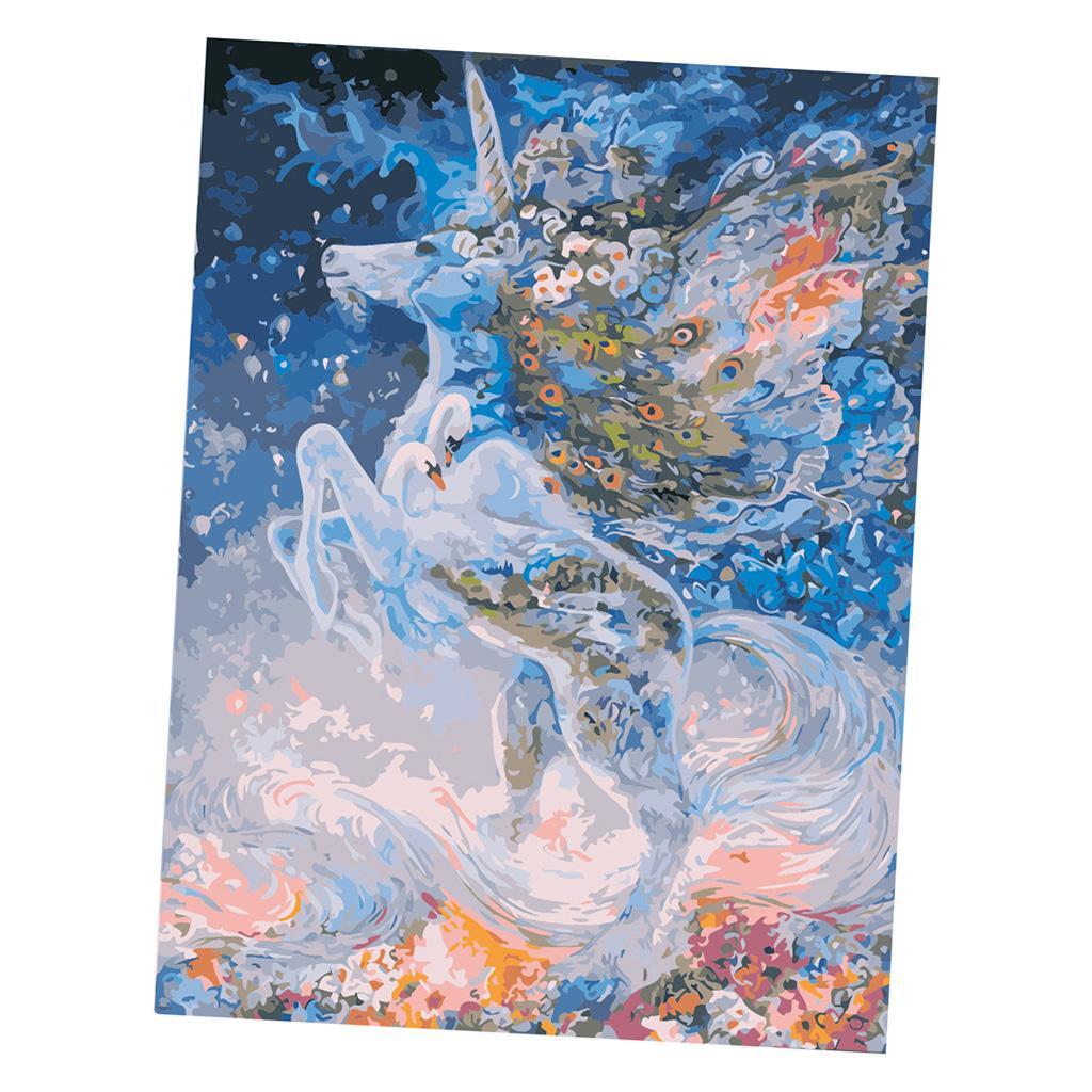 Họa Tiết CHỮ Bằng Số Bộ Không Khung Sơn Vải Bố Hình Đi Bộ trong Mưa