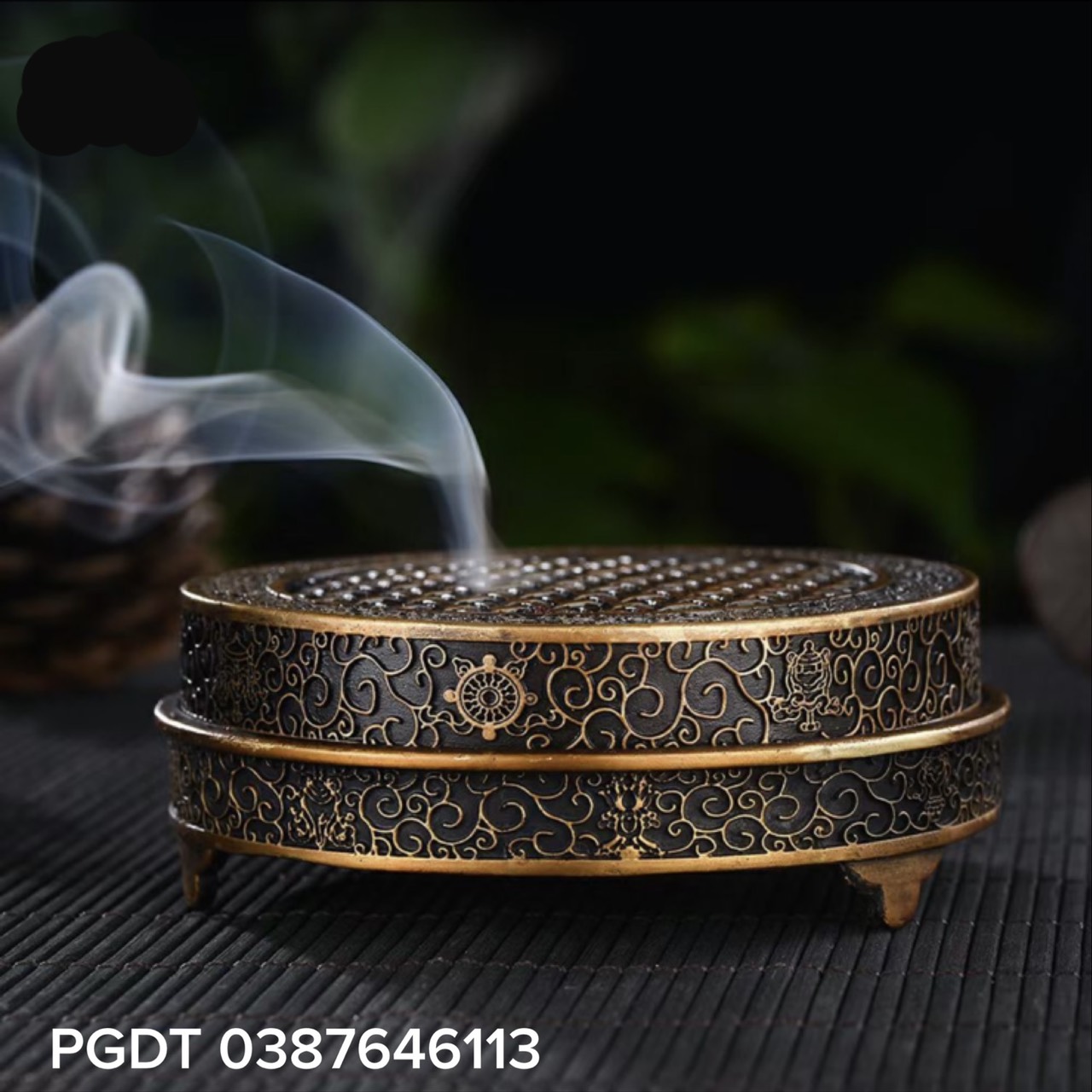 Lư trầm vòng bằng đồng , đường kính 9 cm, chế tác rất đẹp