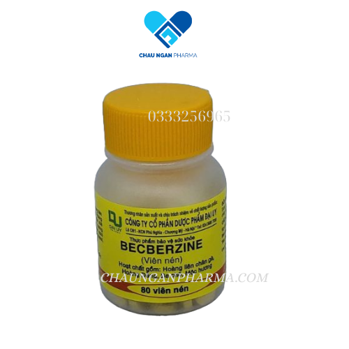 Viên uống hỗ trợ tiêu chảy BECBERZINE  Lọ 80 viên - 500 viên