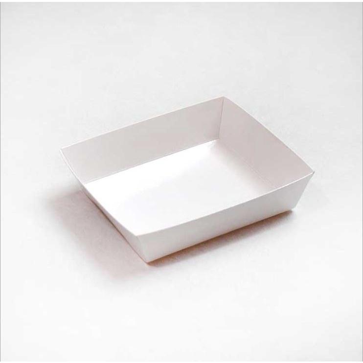 Hộp giấy Kraft vuông màu trắng nắp trong đựng bánh/thức ăn (set 10 hộp)