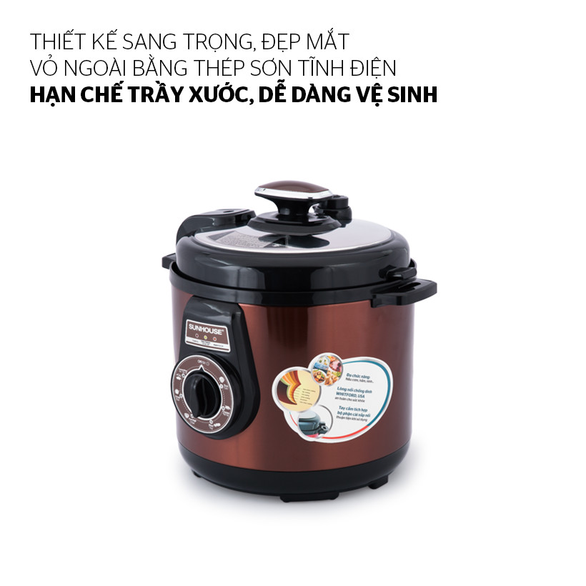 Nồi Áp Suất Điện Đa Năng Sunhouse SHD1562 (6L) - Cafe - Hàng chính hãng