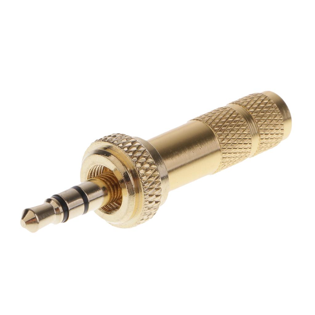 3.5mm Screw Lock Stereo Jack Male Plug Metal Audio Solder Adapter