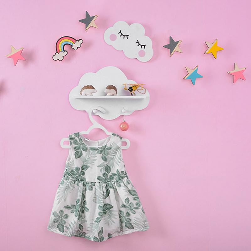 Thời Trang Hình Đám Mây Gỗ Nhà Bếp Phòng Khách Phụ Kiện Treo Lưu Trữ Tủ Kệ Sắp Xếp Quản Gia Trên Tường