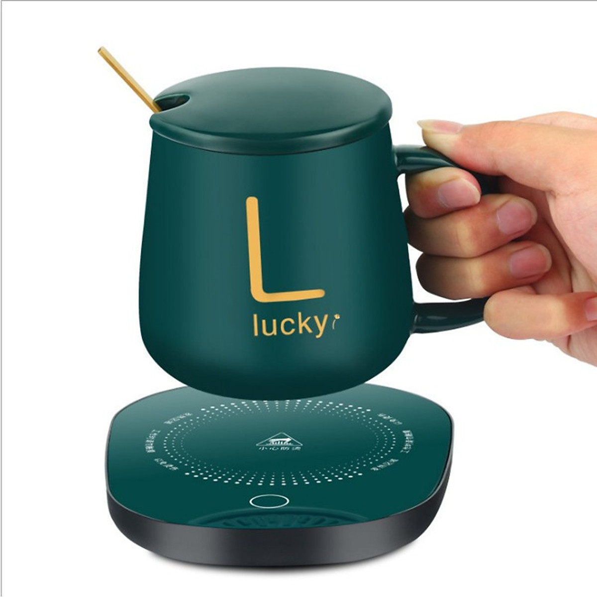 BỘ MÁY HÂM NÓNG SỮA ĐỒ UỐNG TIỆN LỢI KÈM CỐC SỨ LUCKY