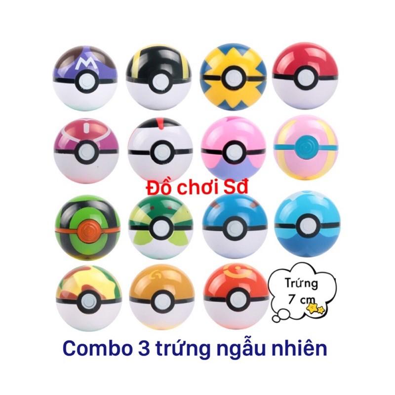 combo 3 quả cầu và 24 con poke nhỏ (2-3 cm)