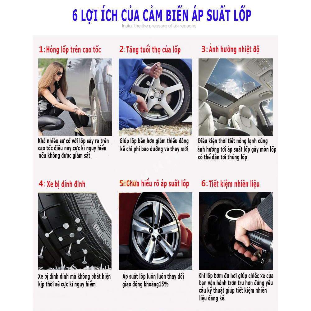 Cảm Biến Áp Suất Lốp Ô Tô Van Ngoài TPMS 001 CARVIETNAM