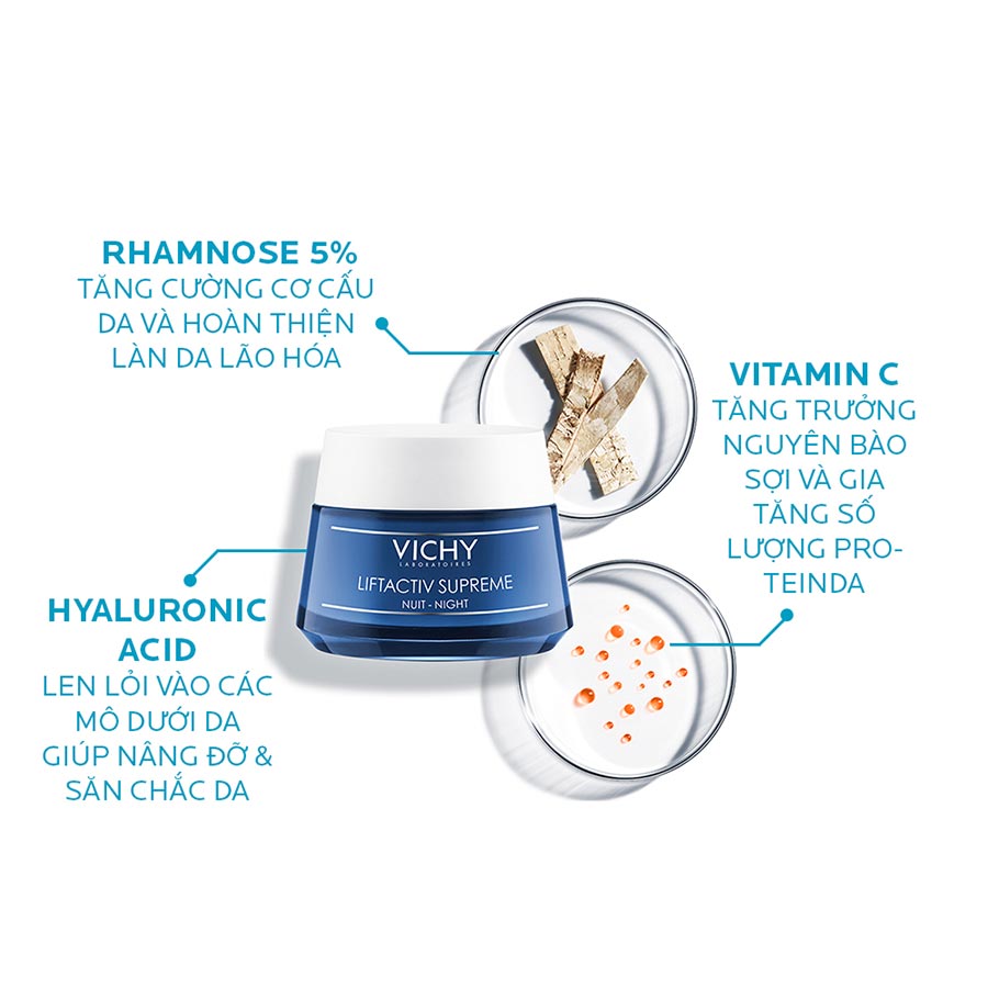 Kem dưỡng mờ vết nhăn và làm săn chắc da ban đêm Vichy Liftactiv Night Cream 50ml