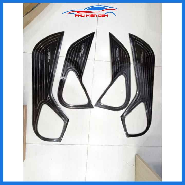 Bộ ốp tapli Corolla Cross 2020-2021-2022 vân cacbon chống xước va đập khi mở cửa và làm đẹp xe