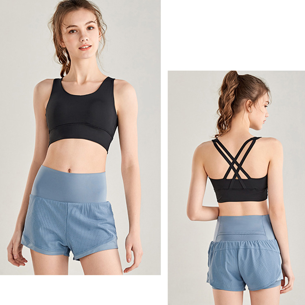 Quần short thể thao nữ lưng cao bảng rộng,thiết kế túi sau hông Được làm từ vải mềm và co giãn, thoải mái và nhanh khô