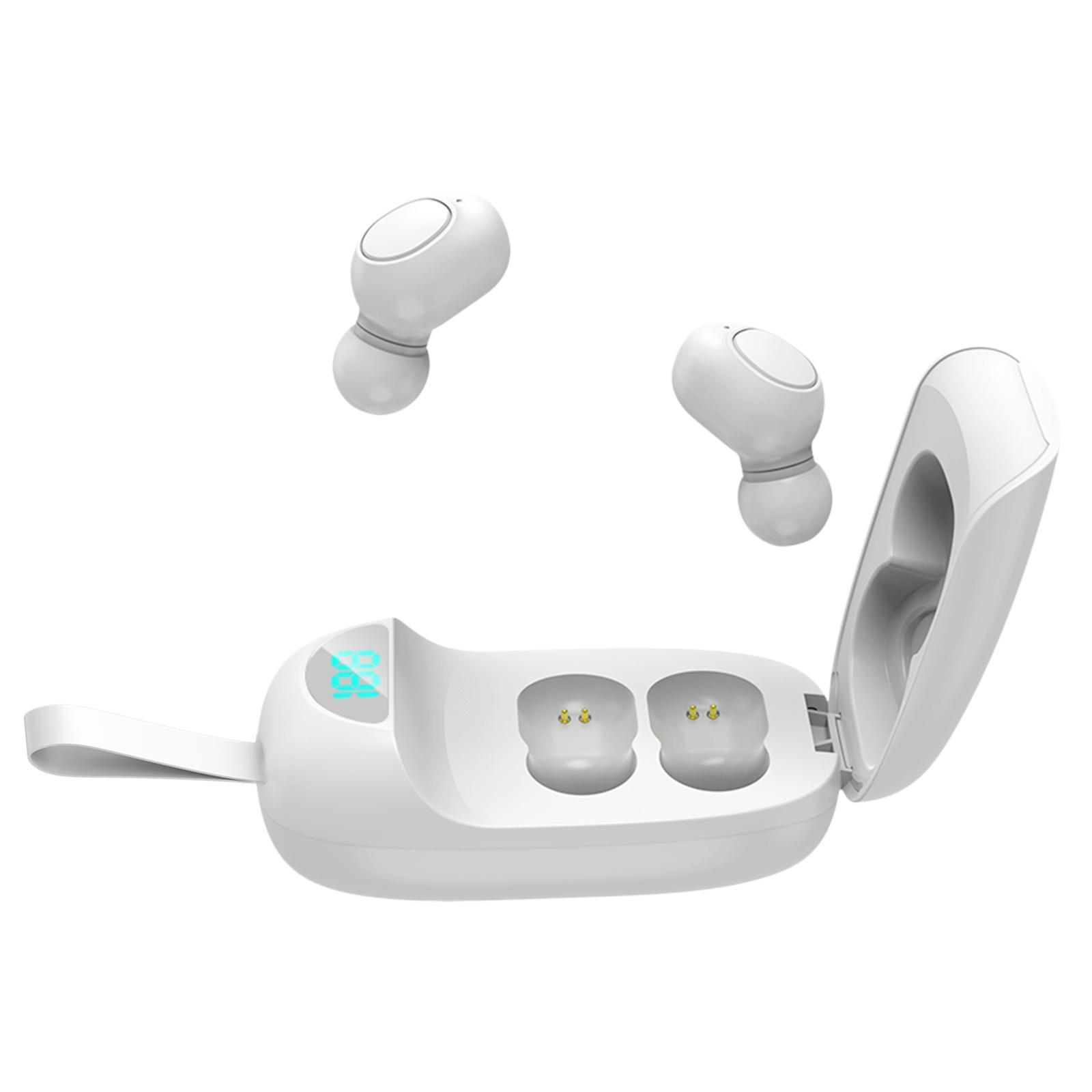 JS25 TWS In-Ear Stereo Bluetooth Earbuds Headphone LCD Power Display Black