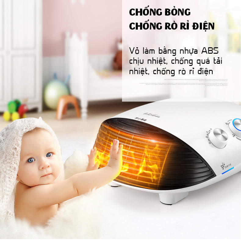 Máy sưởi nhà tắm KJapan CR-008 để bàn hoặc treo tường kèm thổi gió tạo ion âm cao cấp