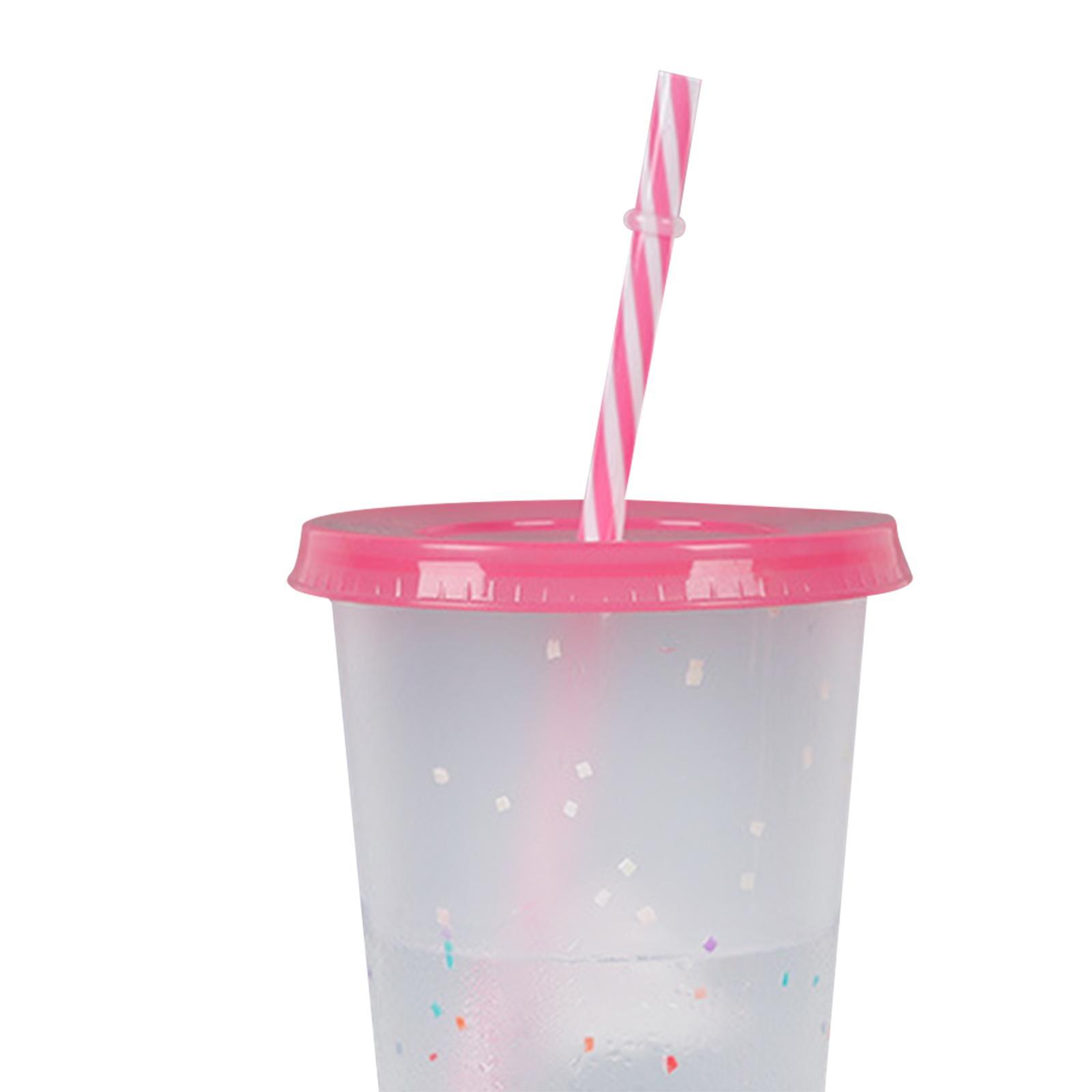 Color Changing Cup with Lids Smoothie Cup Transparent Portable Drinking Mug