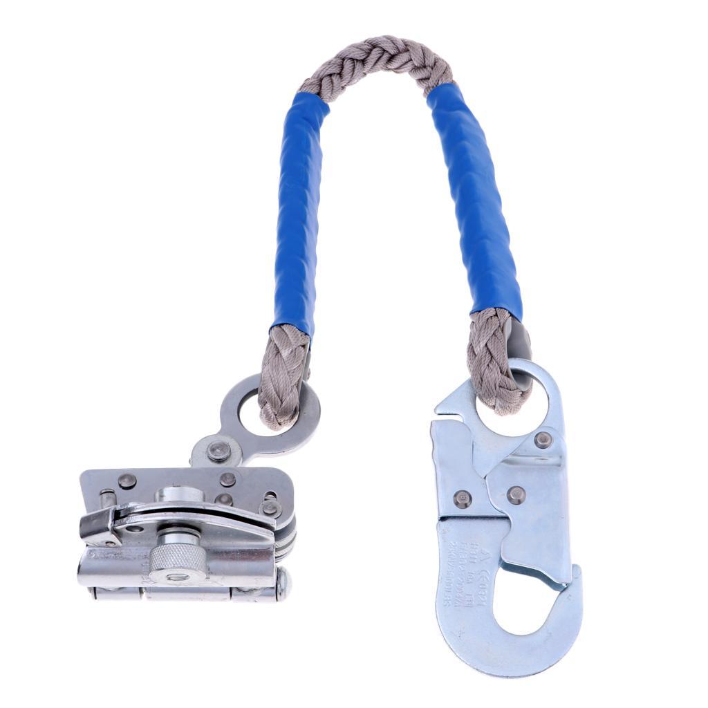 16mm Outdoor Rock Climbing Ascender Rigger Rope Grab Shock Lanyard Snap Hook