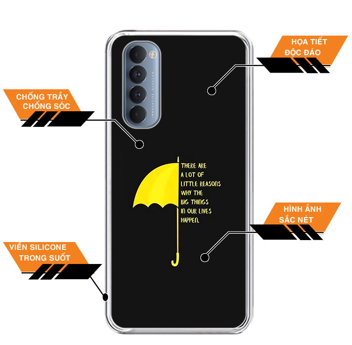 Ốp lưng điện thoại OPPO RENO4 PRO - Silicone dẻo - 0483 Umbrella - Hàng Chính Hãng