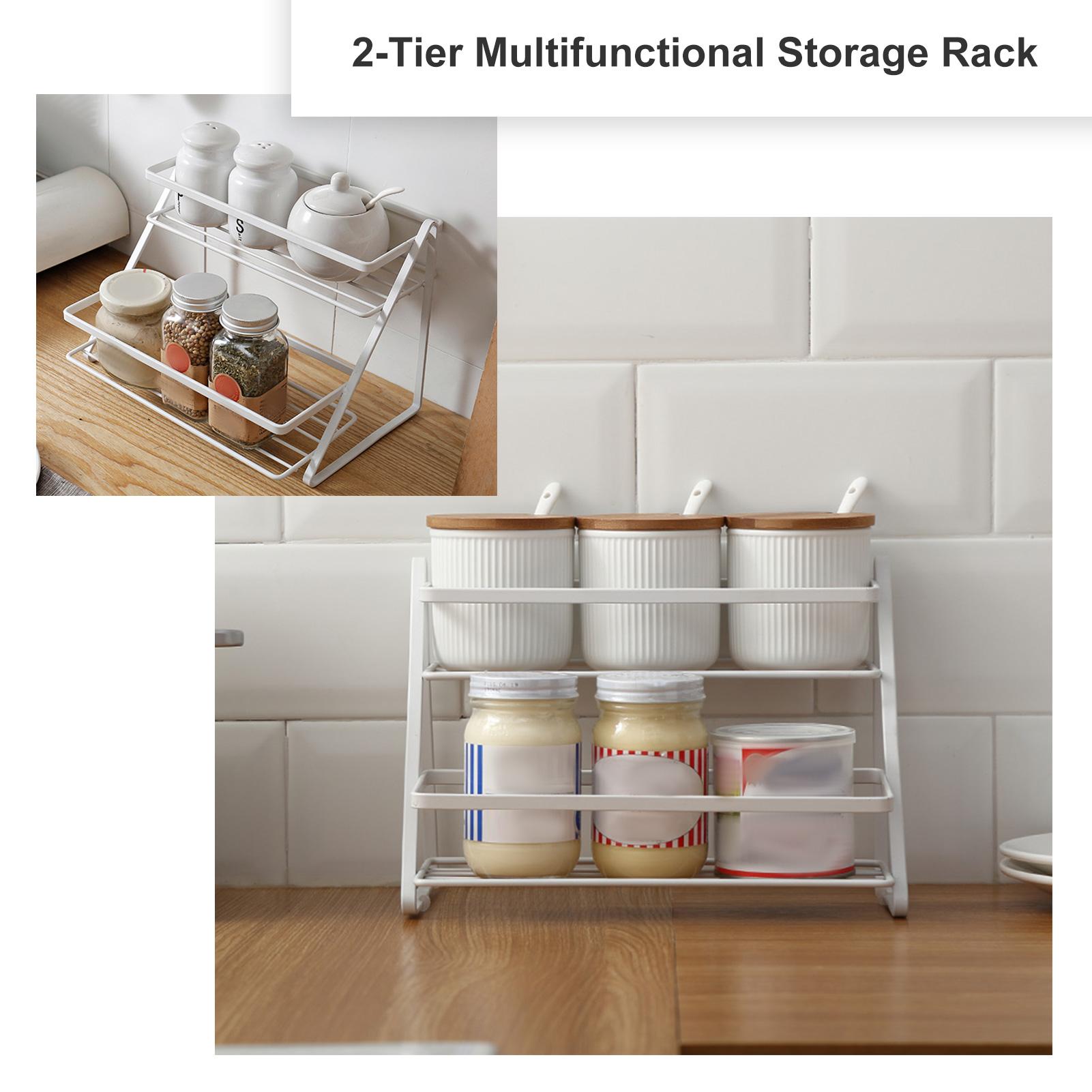 Kệ gia vị 2 tầng dành cho tủ kệ tủ bếp đa chức năng