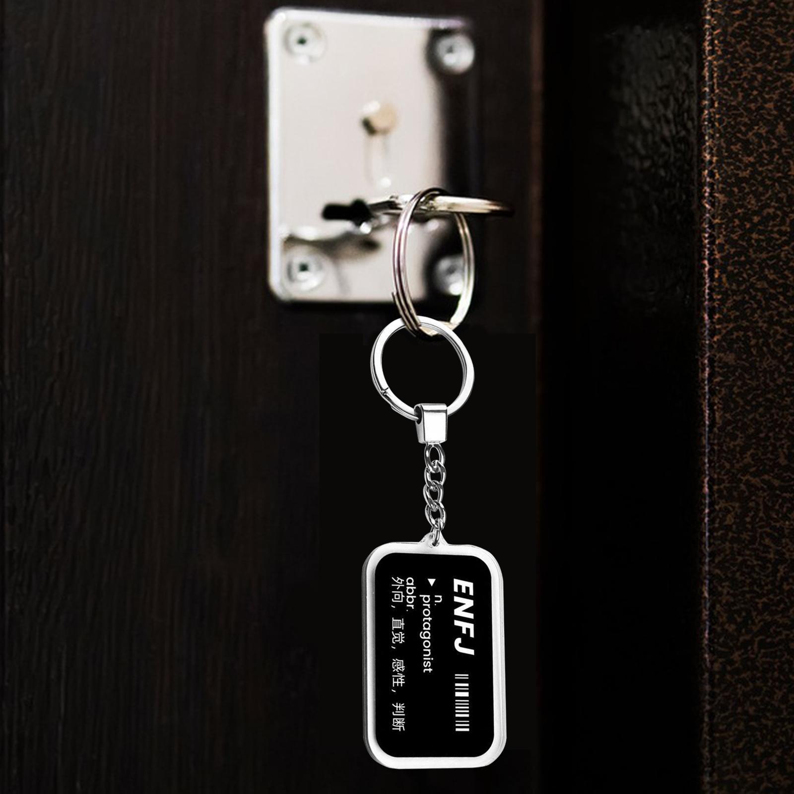 Keychain with Personality Words Pendant Hanging Pendant Acrylic Keychains Keyfob Car Keyring Key Chain Key Holder Ornament for Wallet Decor