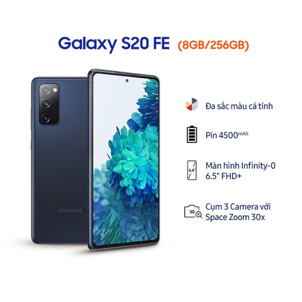Điện Thoại Samsung Galaxy S20 FE (8GB/256GB) Xanh Thanh Mát - Đã kích hoạt bảo hành điện tử - Hàng Chính Hãng