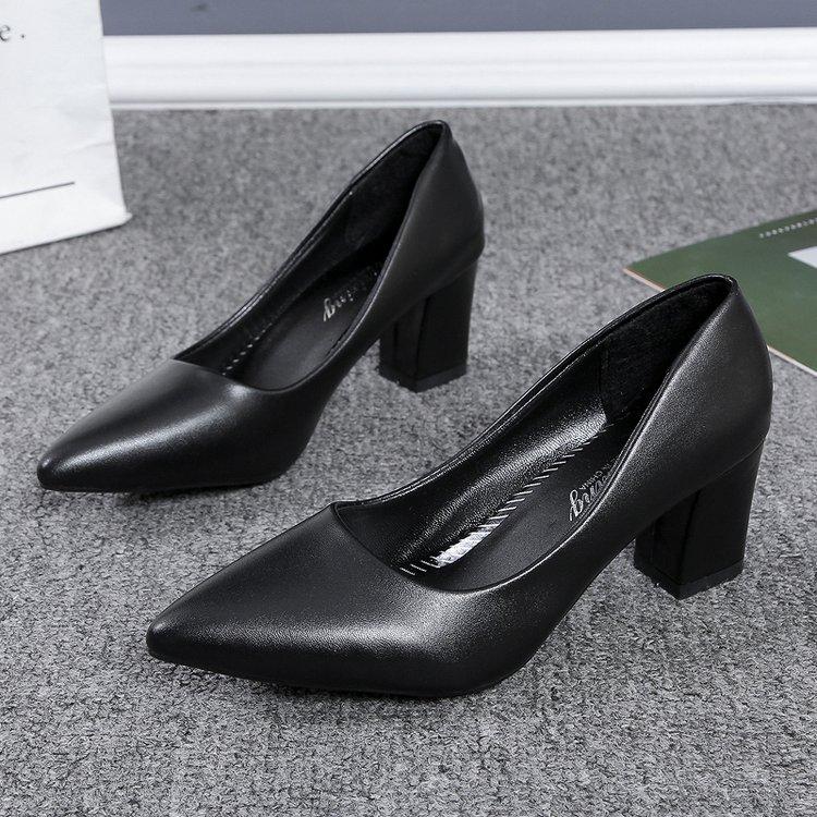 Giày Cao Gót 7cm Màu Đen Thiết Kế Đơn Giản Thời Trang