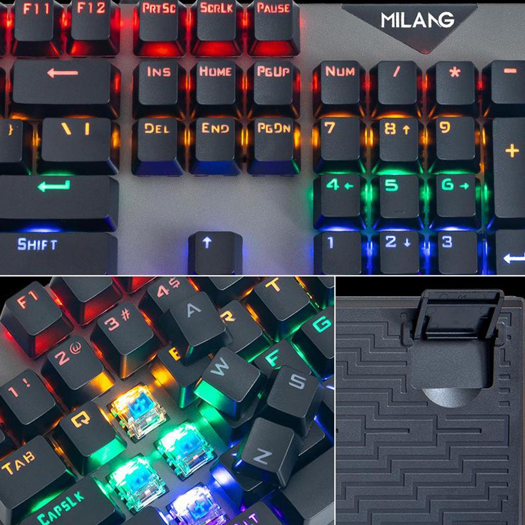 USB Wired Gaming Mechanical Keyboard 104 Key,Multi Color RGB Illuminated LED Backlit