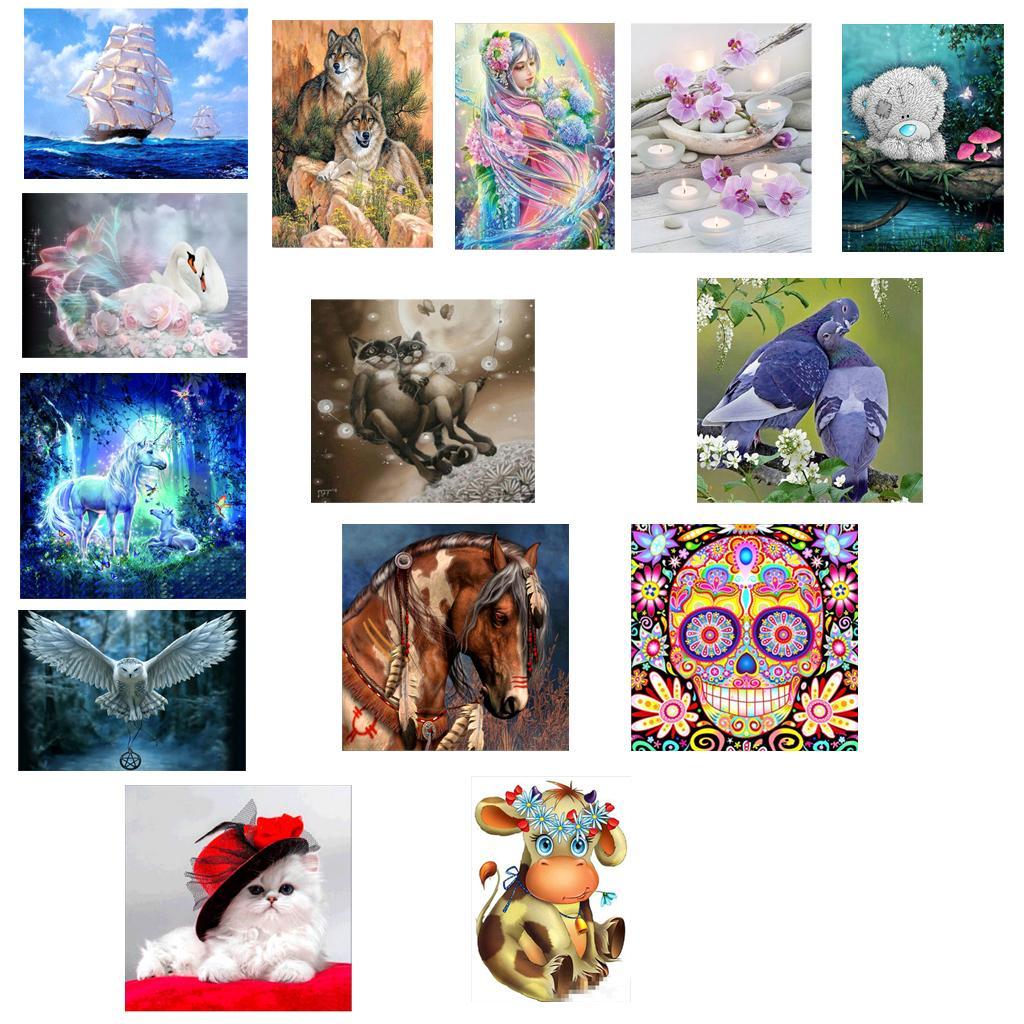 DIY 5D Diamond Painting Kit Animal Diamond Rhinestone Embroidery Cross Stitch Ornaments for Home Wall Decoration