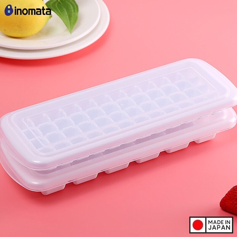 Combo 2 khay làm đá 12 viên có nắp Inomata 