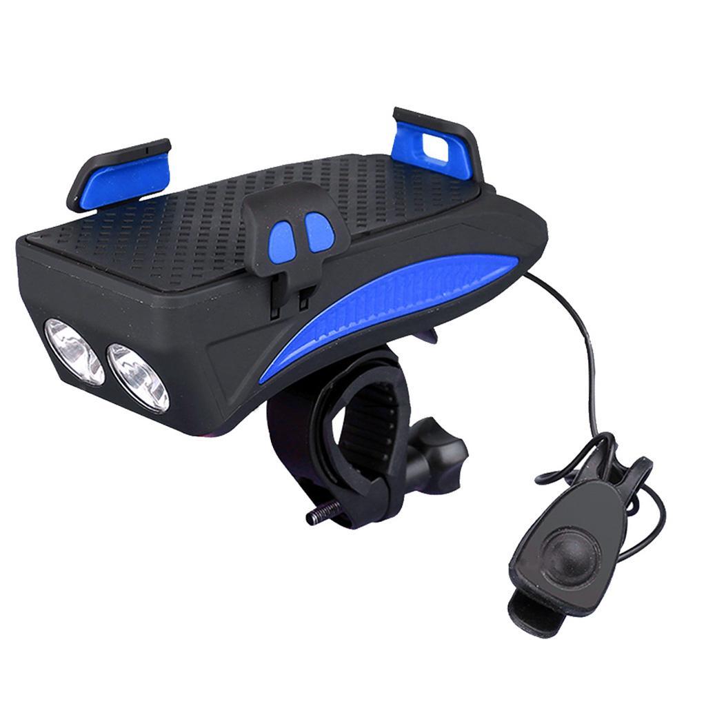 4-in-1 Bike Headlight Horn Hooter Bell Cycles Phone Holder Bracket