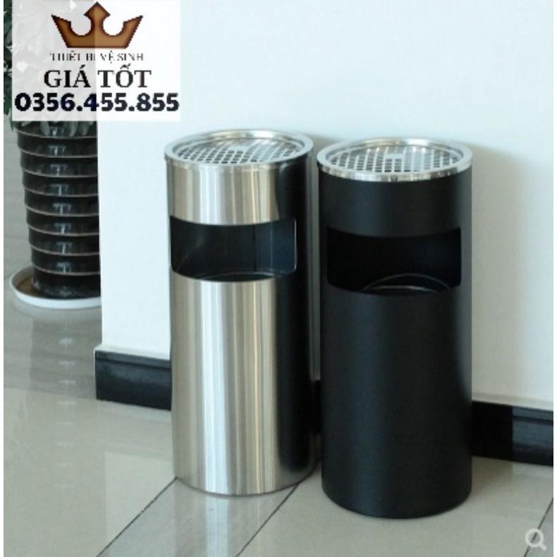 Thùng rác inox gạt tàn tròn cao cấp hàng loại 1