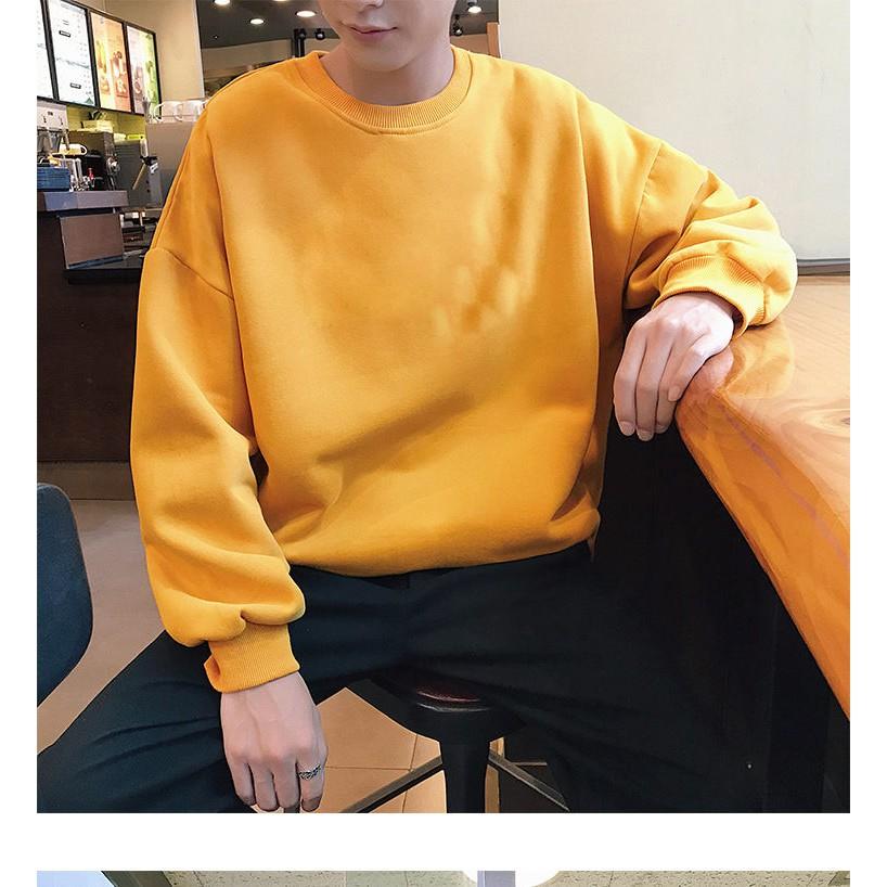 Áo sweater basic màu vàng và xanh ( 2 màu)_ Fox unisex