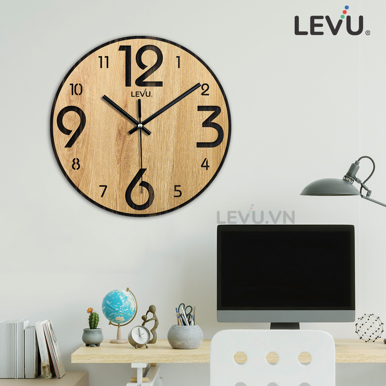 Đồng Hồ Treo Tường phòng khách LEVU DH13 chất lượng cao