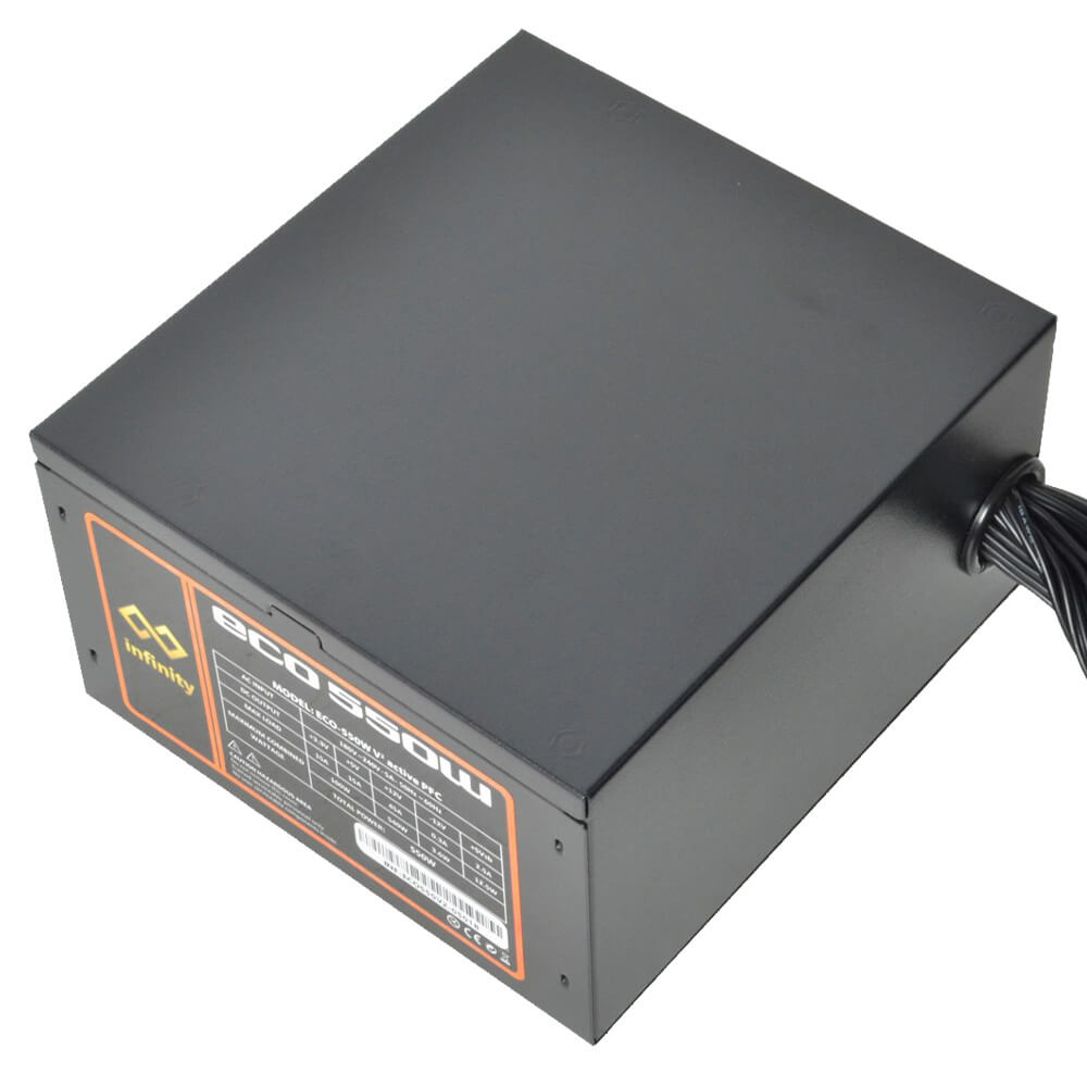 Bộ nguồn máy tính Infinity ECO 550W V2 – DC to DC – Hiệu suất 85% – Active PFC – Single Rail_ HÀNG CHÍNH HÃNG