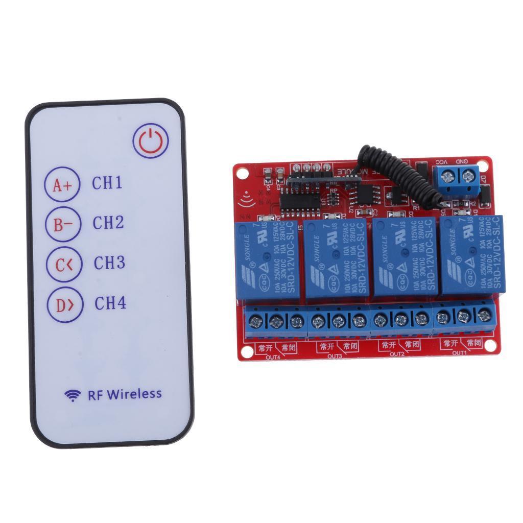 4 Channel 4CH RF Wireless Remote Switch Relay Module 12V