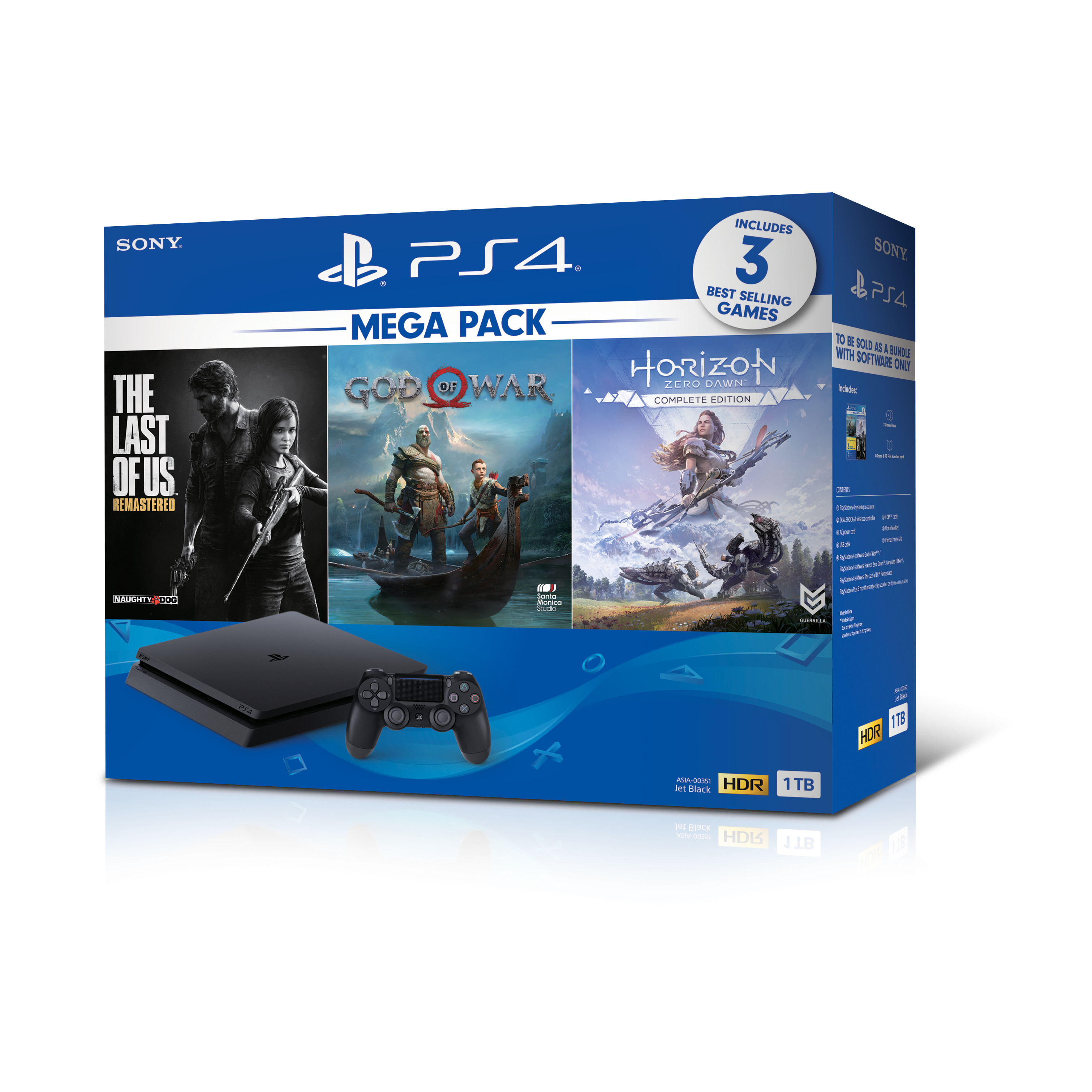 Máy chơi game PS4 Slim 1TB Mega Pack CUH-2218B MEGA - Playstation Hàng chính hãng