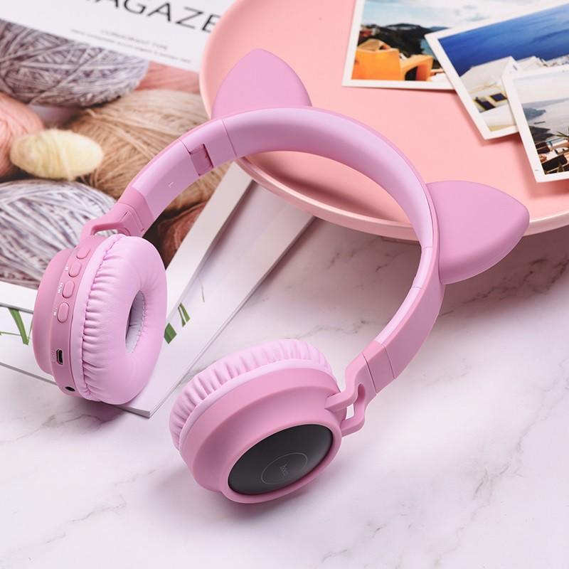 Headphone Bluetooth tai mèo V5.0 có mic Hoco W27 - HÀNG CHÍNH HÃNG