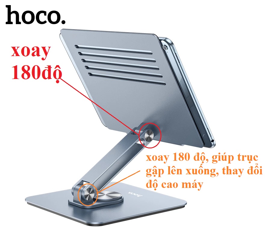 Giá đỡ dạng xếp hợp kim nhôm cao cấp cho laptop hoco PH52 PLUS _ Hàng chính hãng