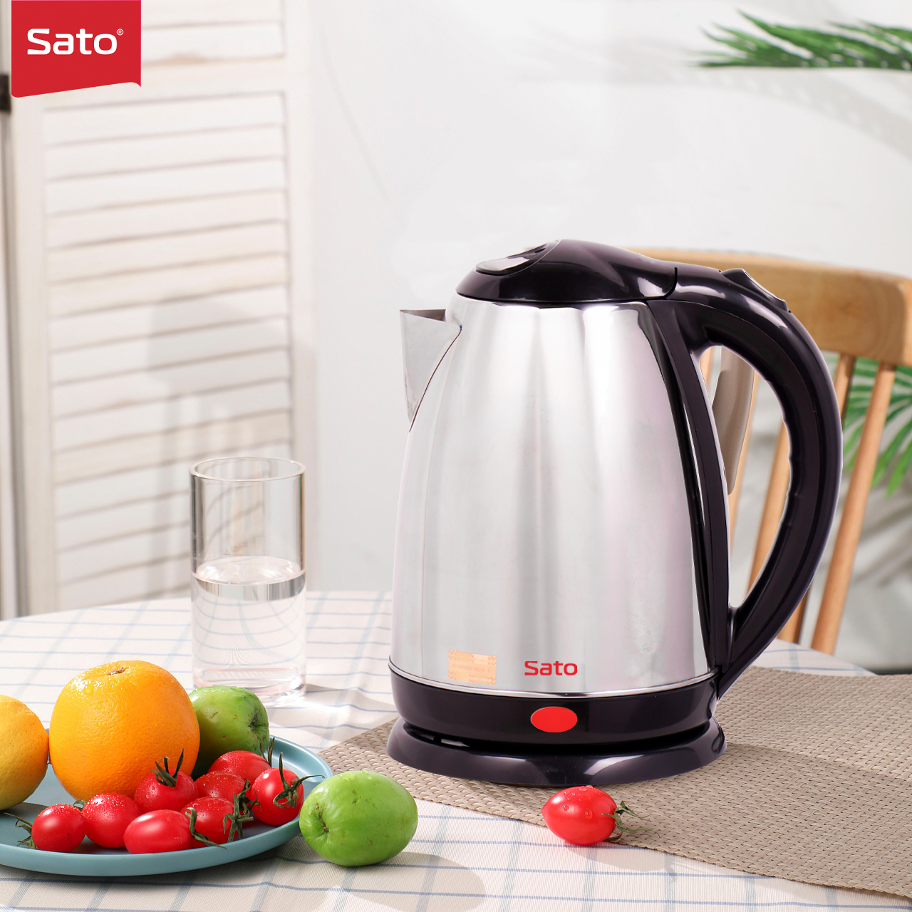 Ấm Siêu Tốc SATO 17ST48 1.8L - Thân ấm bằng inox 304 cao cấp không gỉ, an toàn sử dụng - Miễn phí vận chuyển toàn quốc - Hàng chính hãng