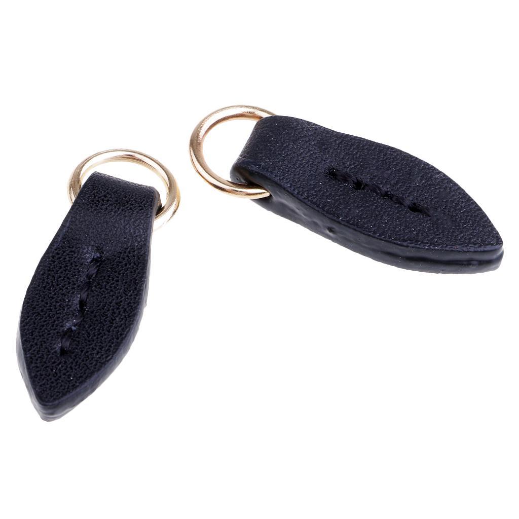 4x Leather Zip Puller Zipper Pulls Replacement Fastener Slider for Backpacks