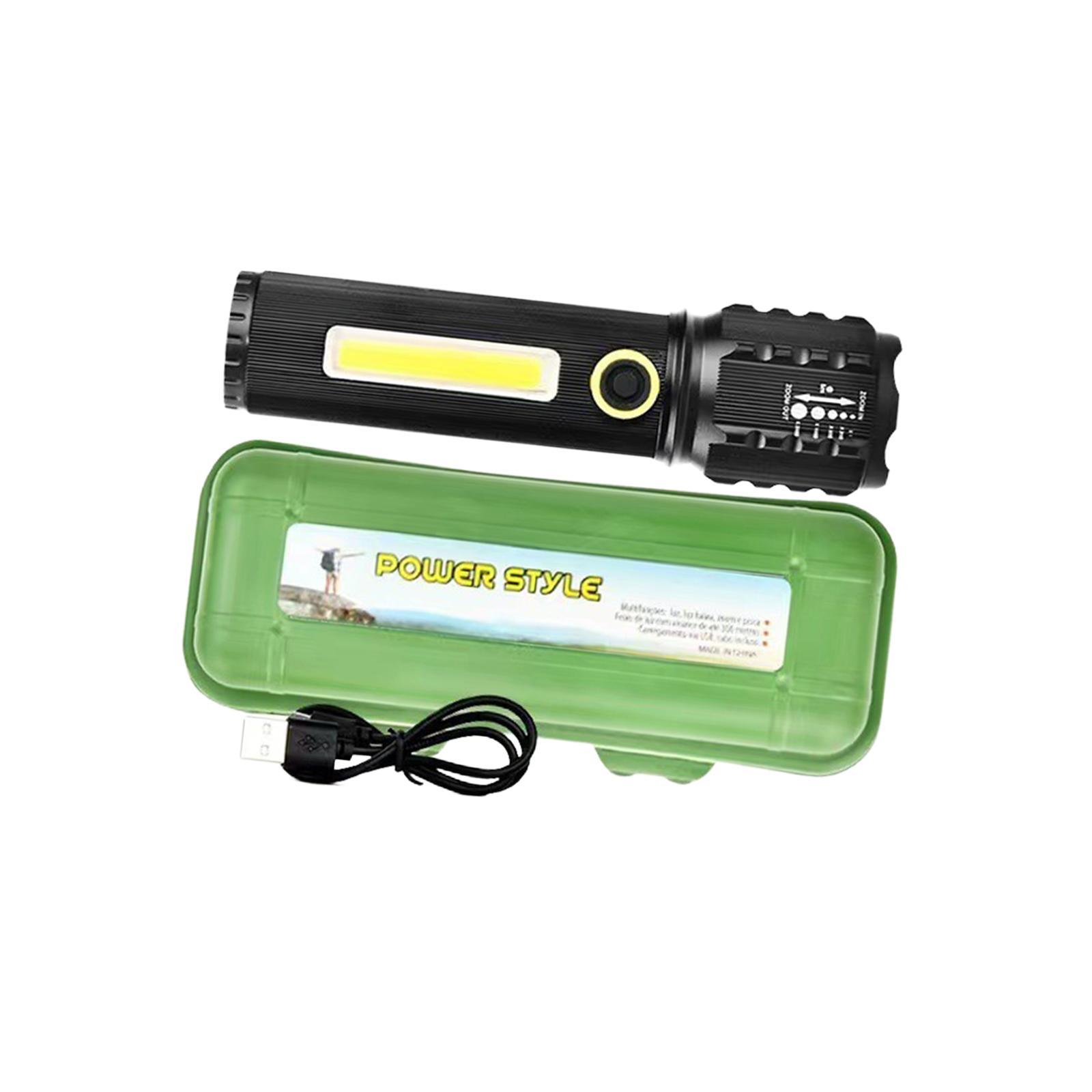 LED Flashlight Pocket Flashlight Small Flashlight Flash Light Compact USB LED Torch Lantern Handheld Torch Light for Camping Car Home Garage