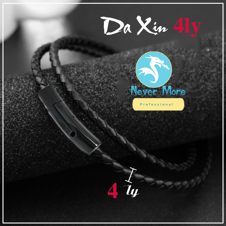 Dây chuyền da xịn khóa vip màu đen, đem lại đẳng cấp, phong độ cho người đeo