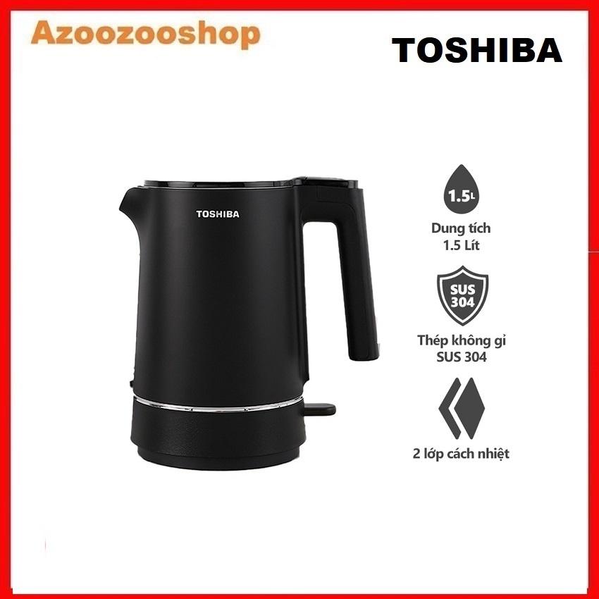 Bình Đun Siêu Tốc Toshiba KT-15DS1NV - 1.5L - Inox 304 - Hàng Chính Hãng, Bảo Hành 12 Tháng, Chất Lượng Nhật Bản