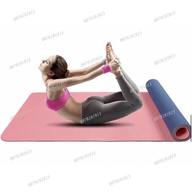 THẢM TẬP YOGA , THẢM TẬP GYM TPE CAO CẤP 2 LỚP 6MM GIAO MÀU NGẪU NHIÊN