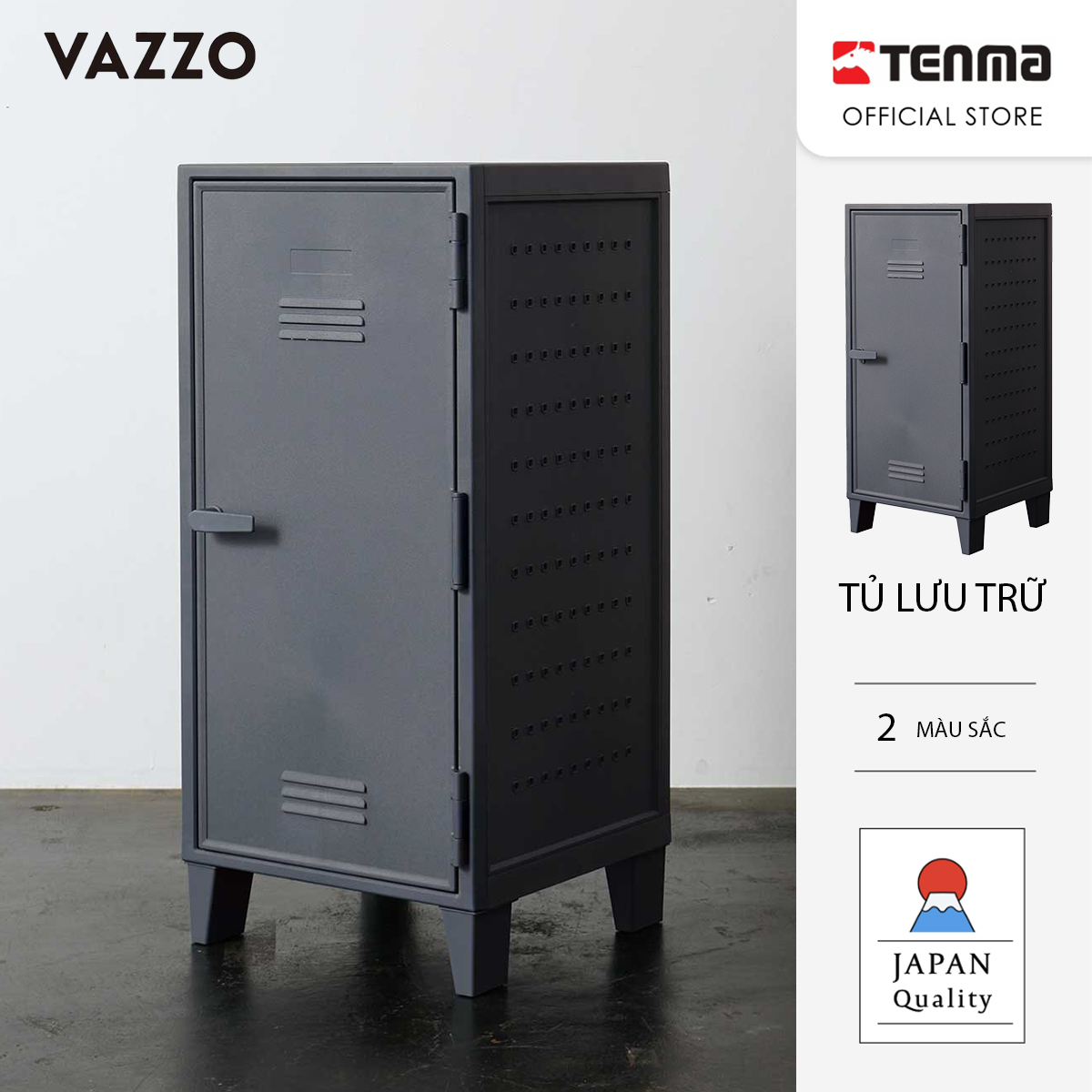TENMA Tủ Nhựa Lưu Trữ Vazzo JAPAN QUALITY Cửa Mở Có Tay Cầm, Chất Liệu Nhựa Nhẹ Và Bền