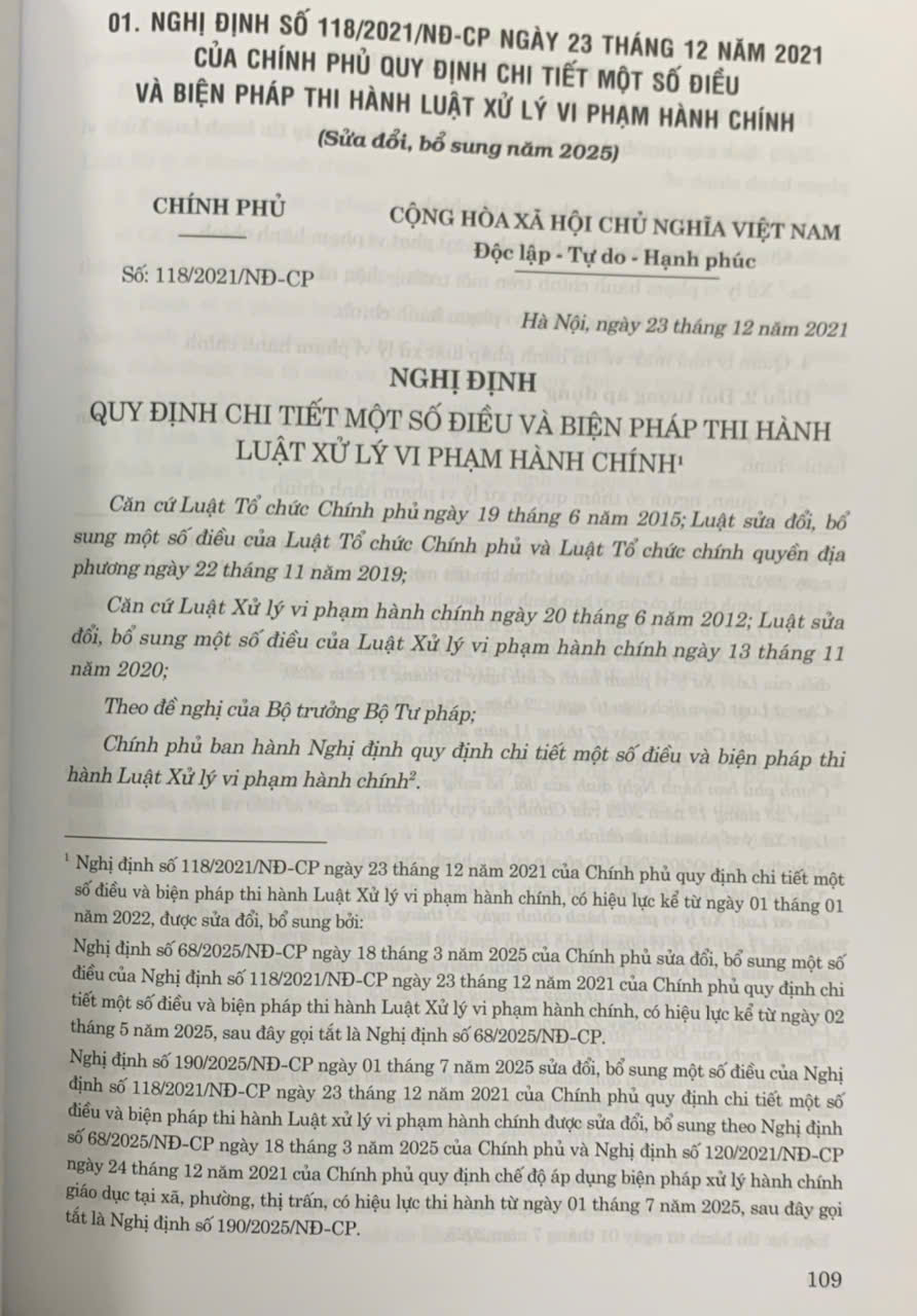 Luật Xử lý vi phạm hành chính (sửa đổi, bổ sung năm 2025) và các văn bản hướng dẫn thi hành