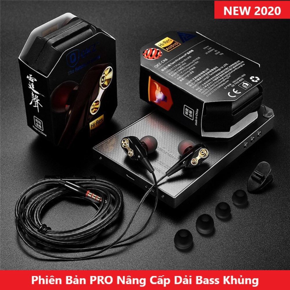 Tai Nghe Chống Ồn QKZ CK8 PRO NEW BASS 2022 Full hộp Nghe Nhạc Chơi Game Cực Đã Có Mic Đàm Thoại,