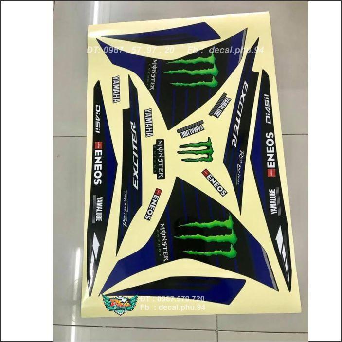 Tem rời Exciter 150 Monster xanh đen