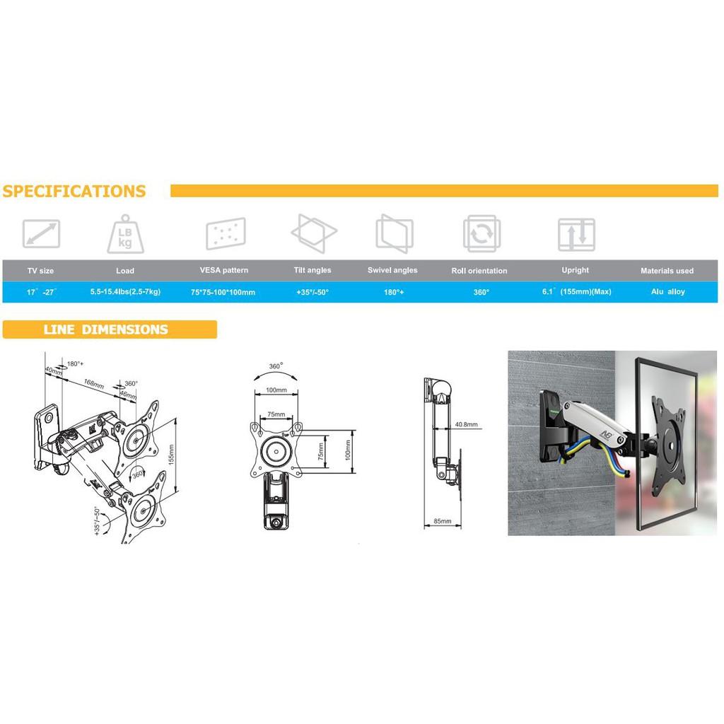 Giá Treo cho màn hình máy tính NBF120 (17-27 inch)