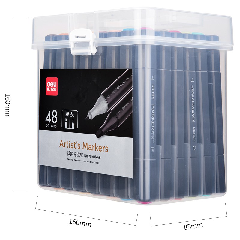Bút màu marker chuyên nghiệp Deli -kèm túi vải - 30/40/60/80 Màu - 70806