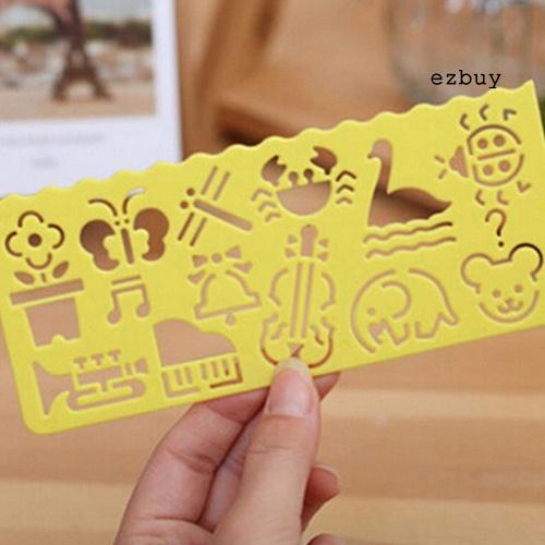 EY-4Pcs Cute Kids Graphics And Symbols Drawing Template Stencil Ruler Stationery